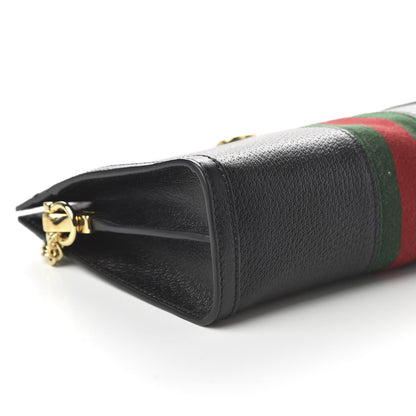 Gucci Calfskin GG Web Small Ophidia Chain Shoulder Bag Black 6 of 10