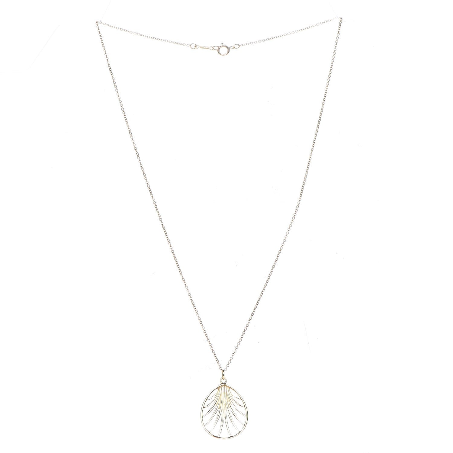 Tiffany 18K Yellow Gold Small Paloma Picasso Villa Paloma Palm Pendant Necklace 3 of 6