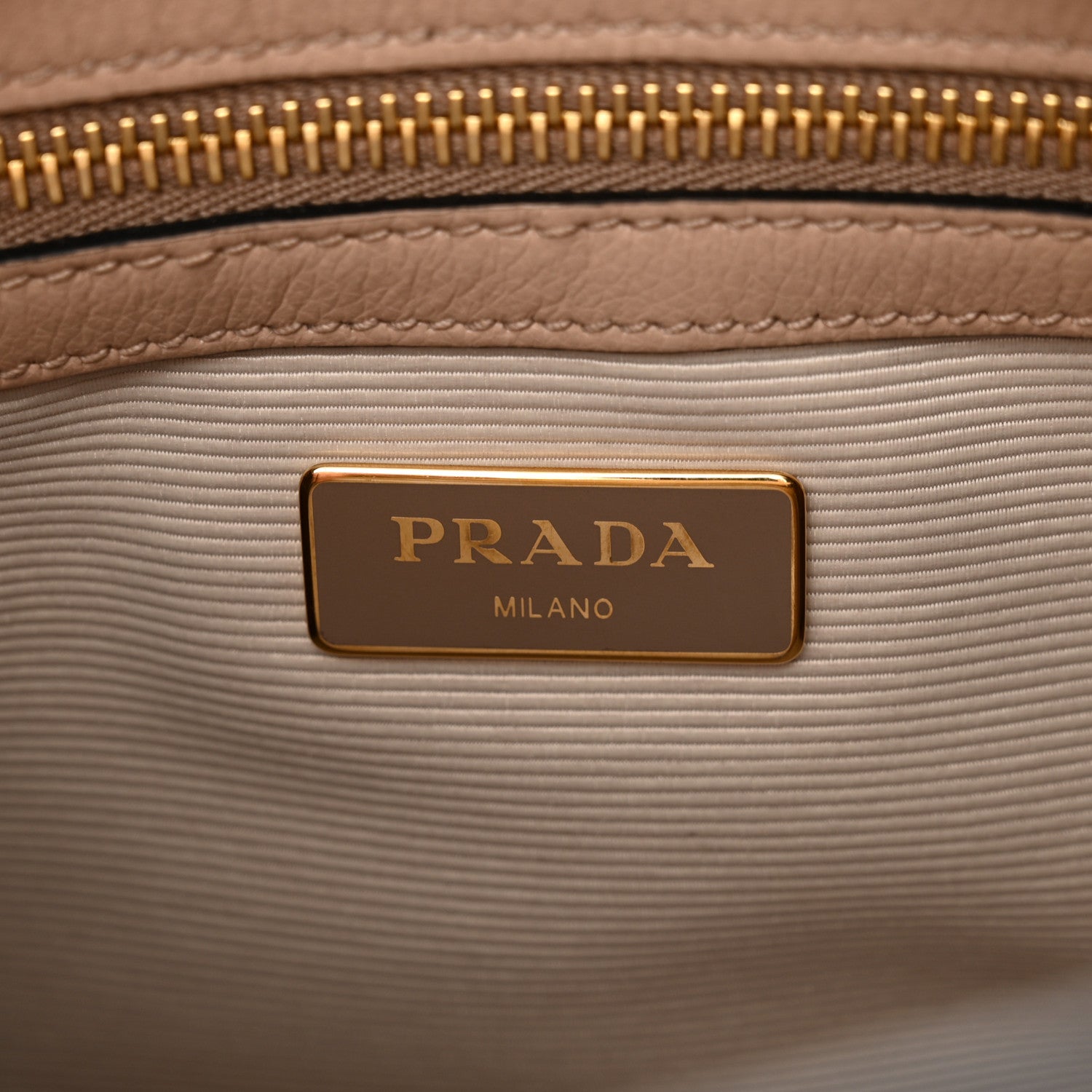Prada Saffiano Soft Calfskin Double Handle Satchel Cammeo 6 of 12