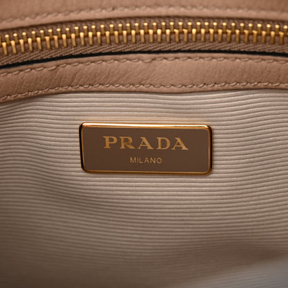 Prada Saffiano Soft Calfskin Double Handle Satchel Cammeo 6 of 12