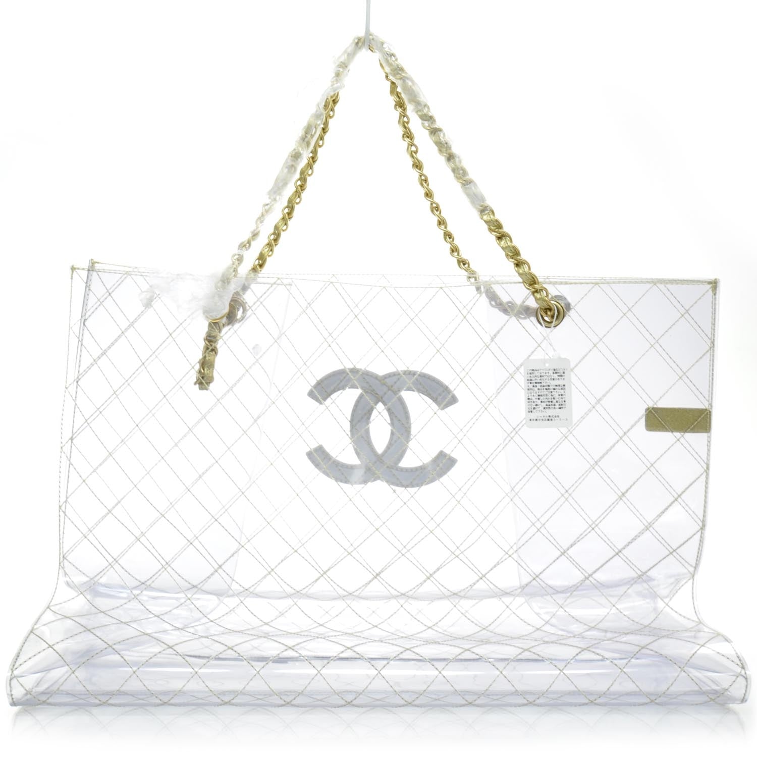Chanel Vinyl Naked Large Beach Tote Gold 3 of 8