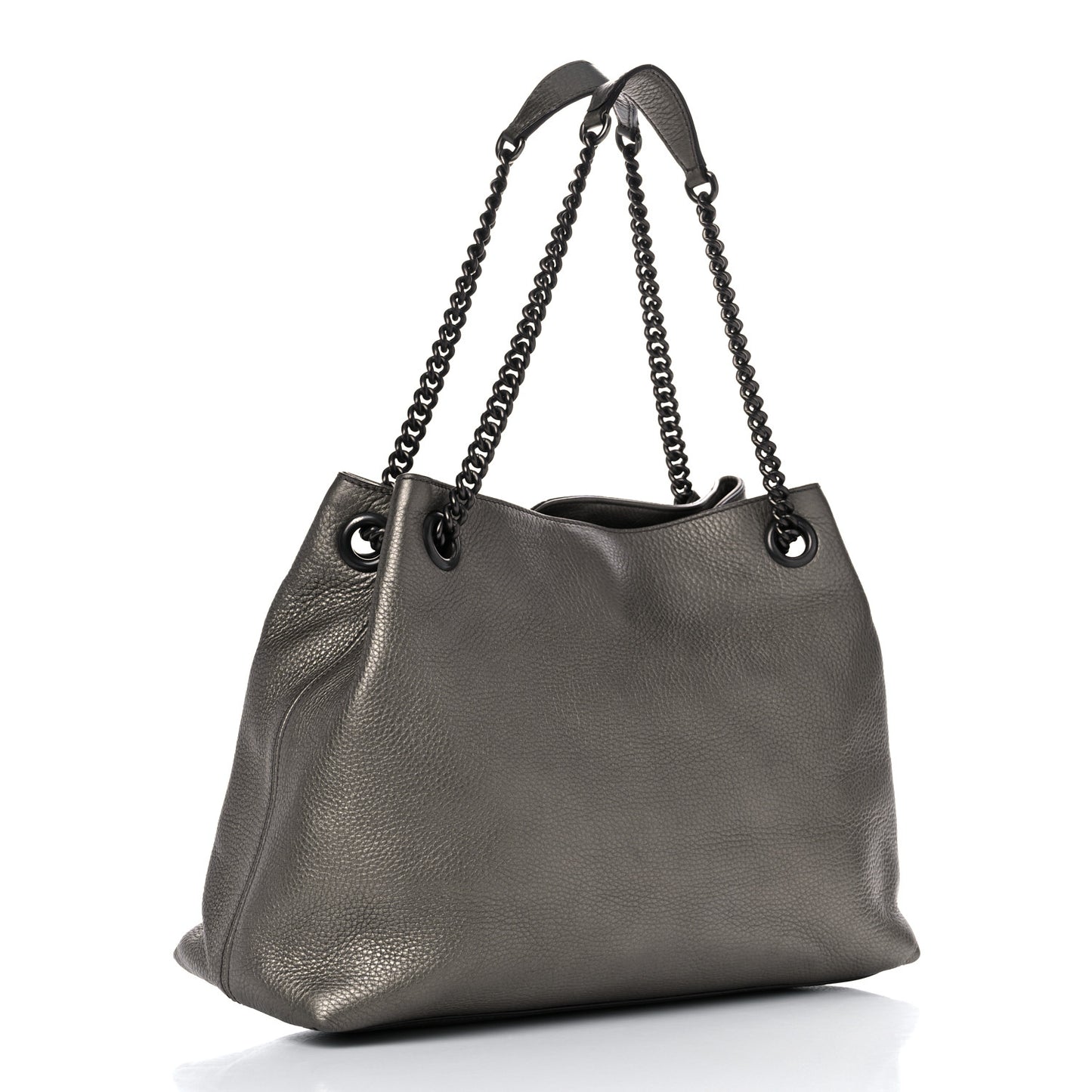Metallic Pebbled Calfskin Medium Soho Chain Shoulder Bag Sasso