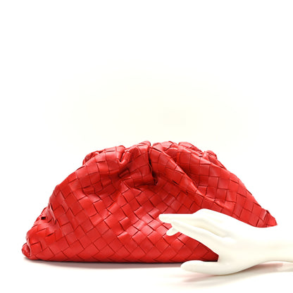 Bottega Veneta Nappa Maxi Intrecciato The Pouch Oversized Clutch Bright Red 2 of 8
