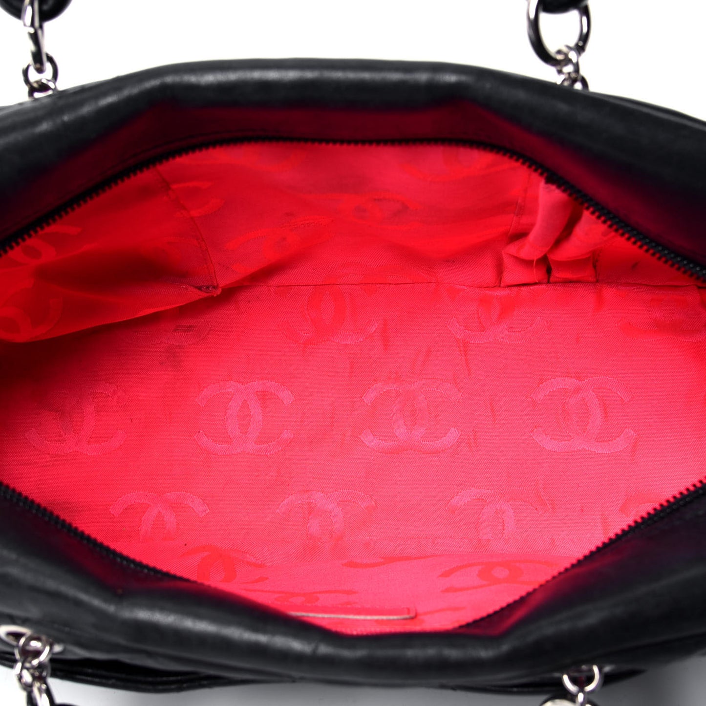 Calfskin Quilted Large Cambon Bowler Black