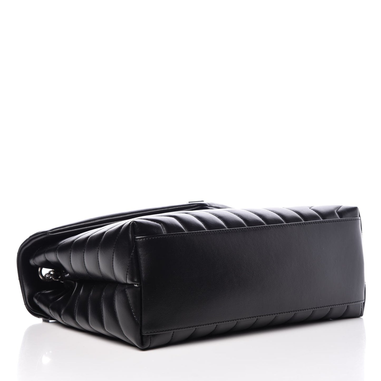 Calfskin Y Quilted Monogram Medium Loulou Chain Satchel Black