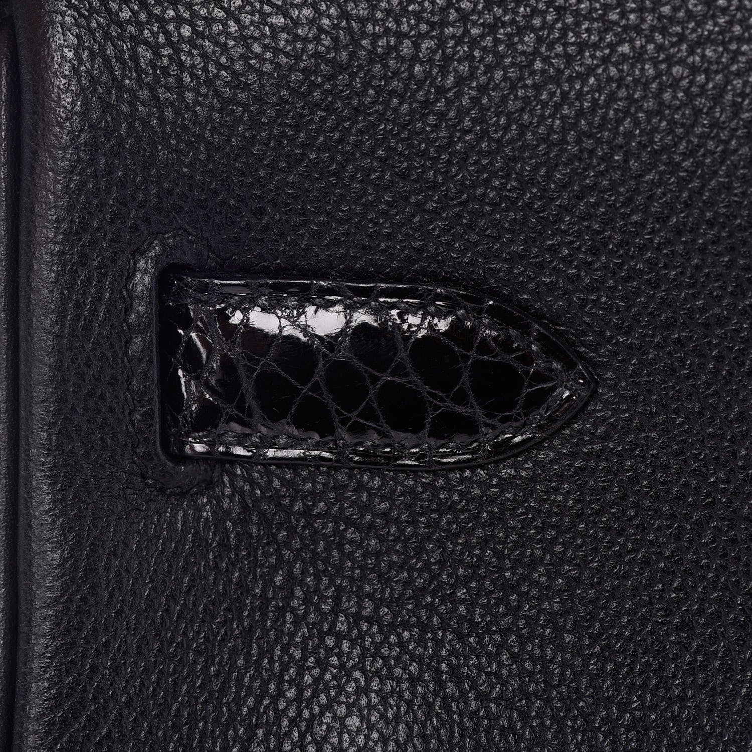 Hermes Taurillon Novillo Shiny Niloticus Crocodile Birkin Touch 30 Black 27 of 32
