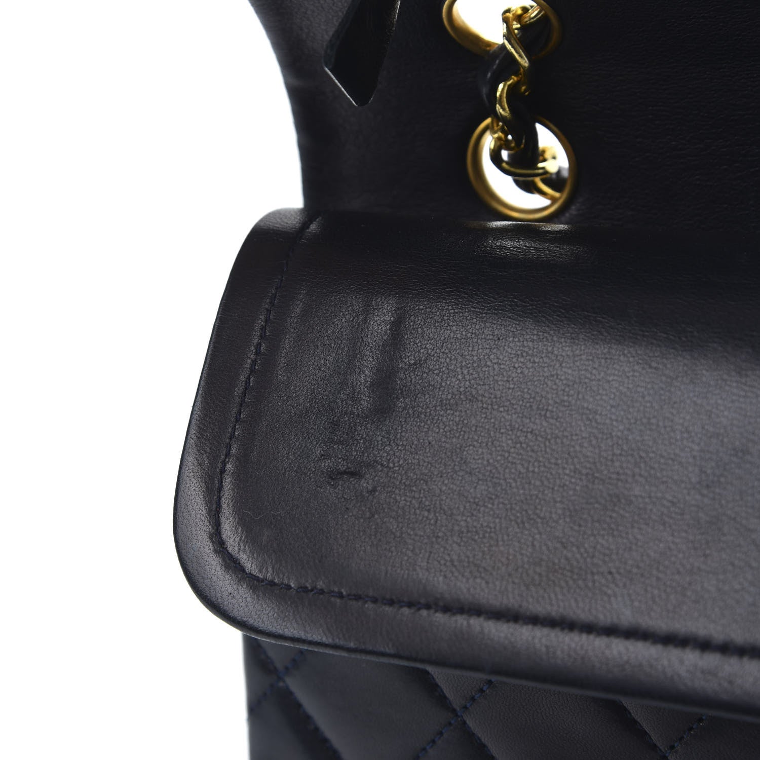 Chanel Lambskin Quilted Medium Double Flap Navy 11 of 12