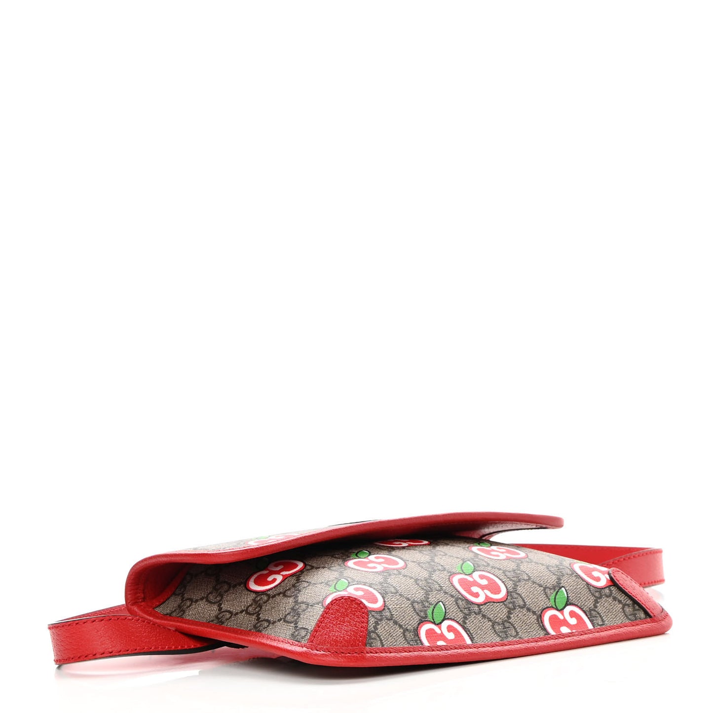GG Supreme Monogram Apple Interlocking G Belt Bag Beige Multicolor Lobster Red