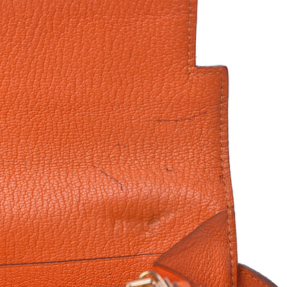 Hermes Chevre Mysore Kelly Longue Wallet Orange 18 of 22