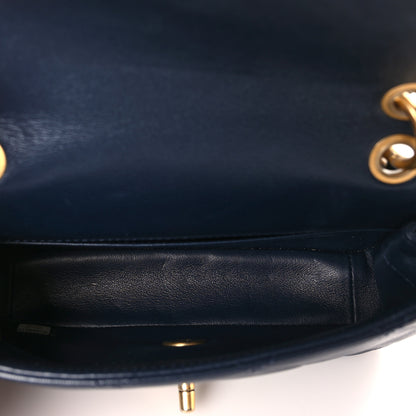 Chanel Shiny Lambskin Small Chain Is More Flap Navy Blue 5 of 9