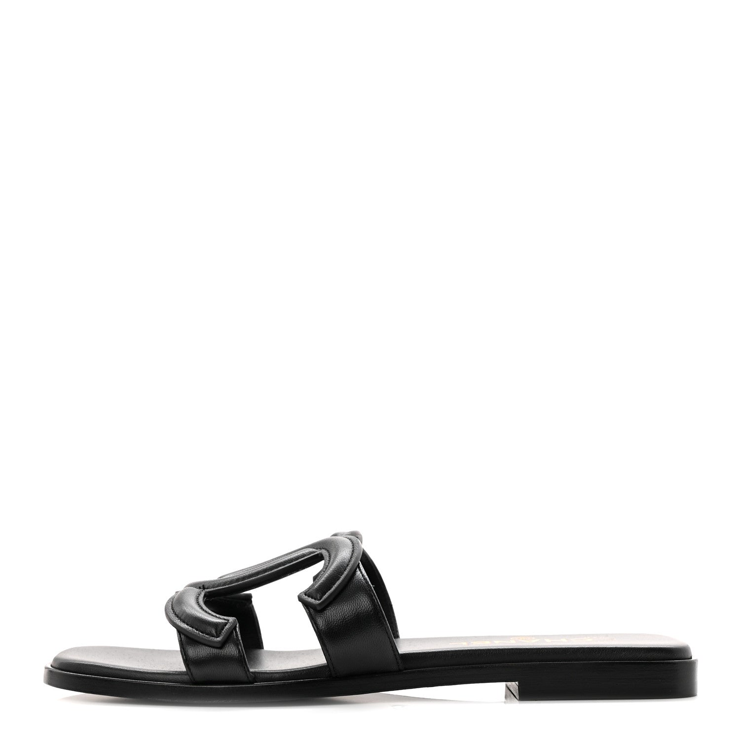 Chanel Lambskin CC Cut Out Mules Sandals 38 Black 1 of 9