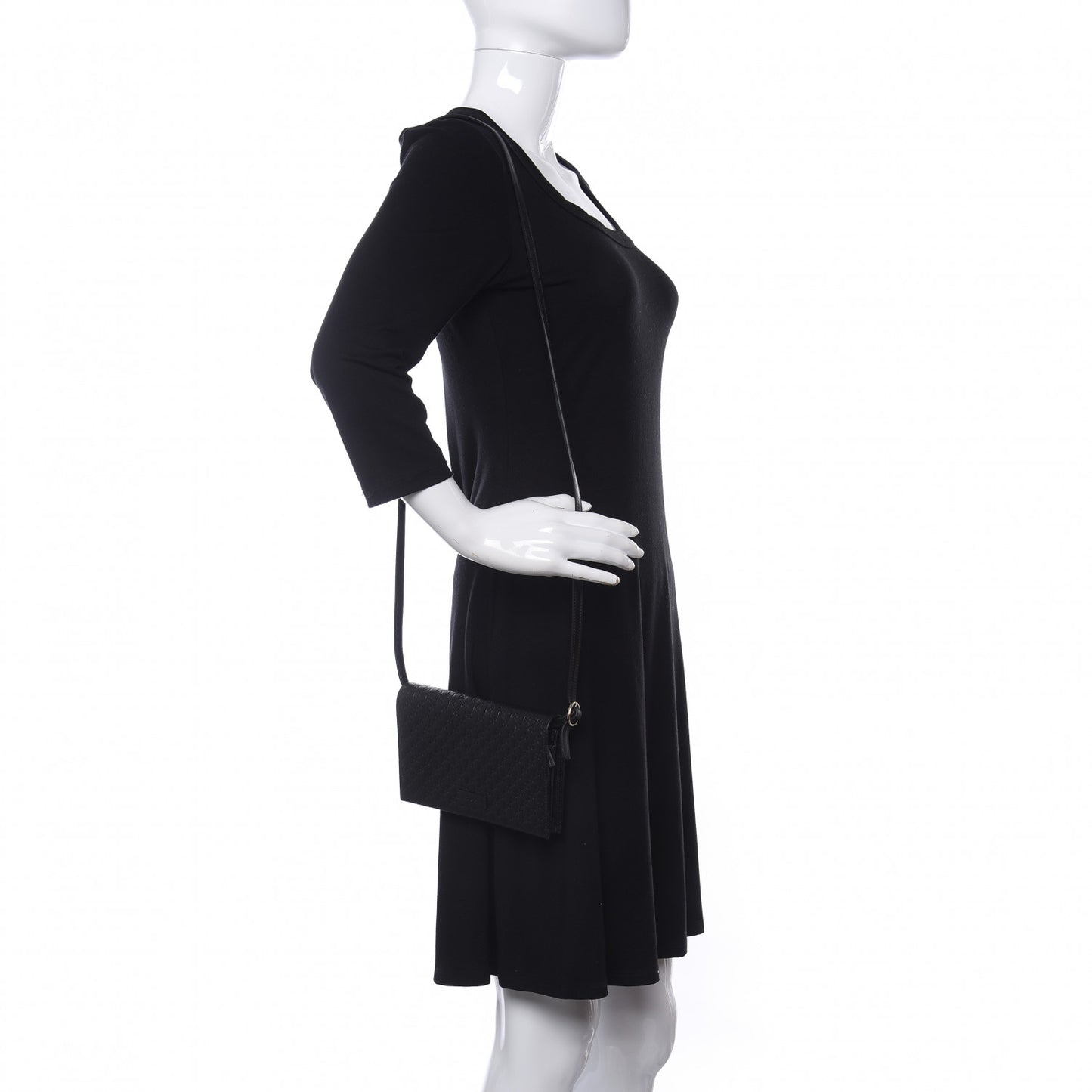 Microguccissima Crossbody Wallet Black