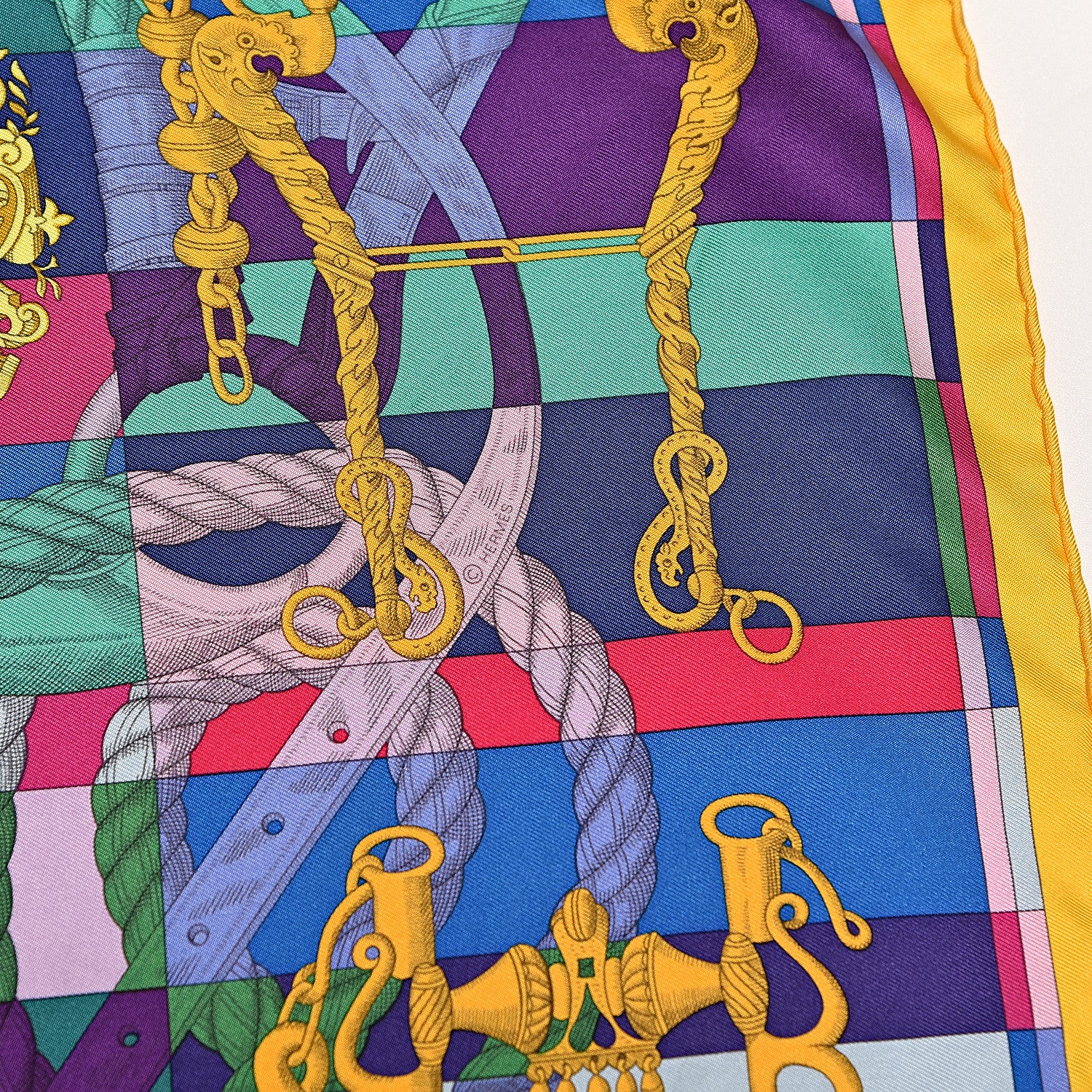 Hermes Silk Della Cavalleria Pocket Square 4 of 5