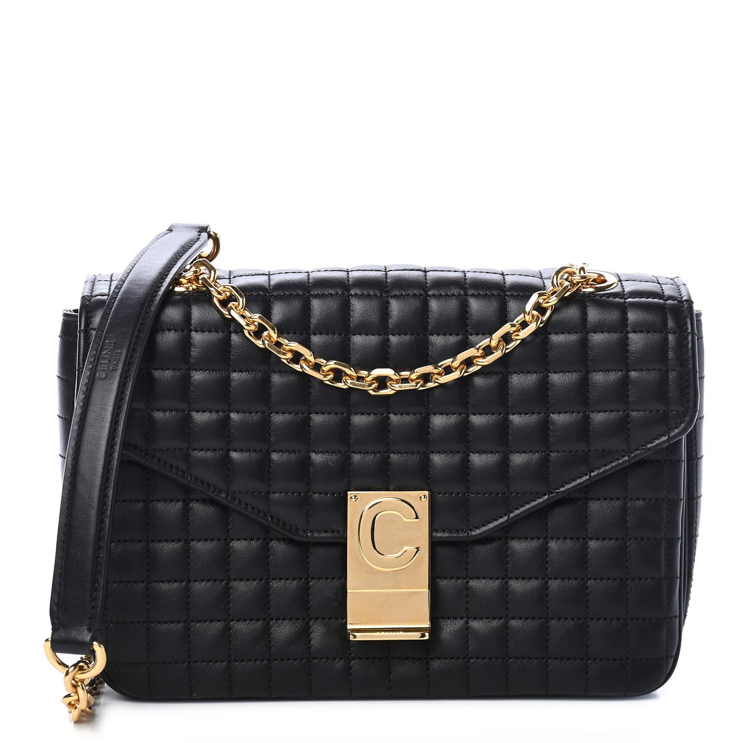 Calfskin Quilted Medium C Bag Black