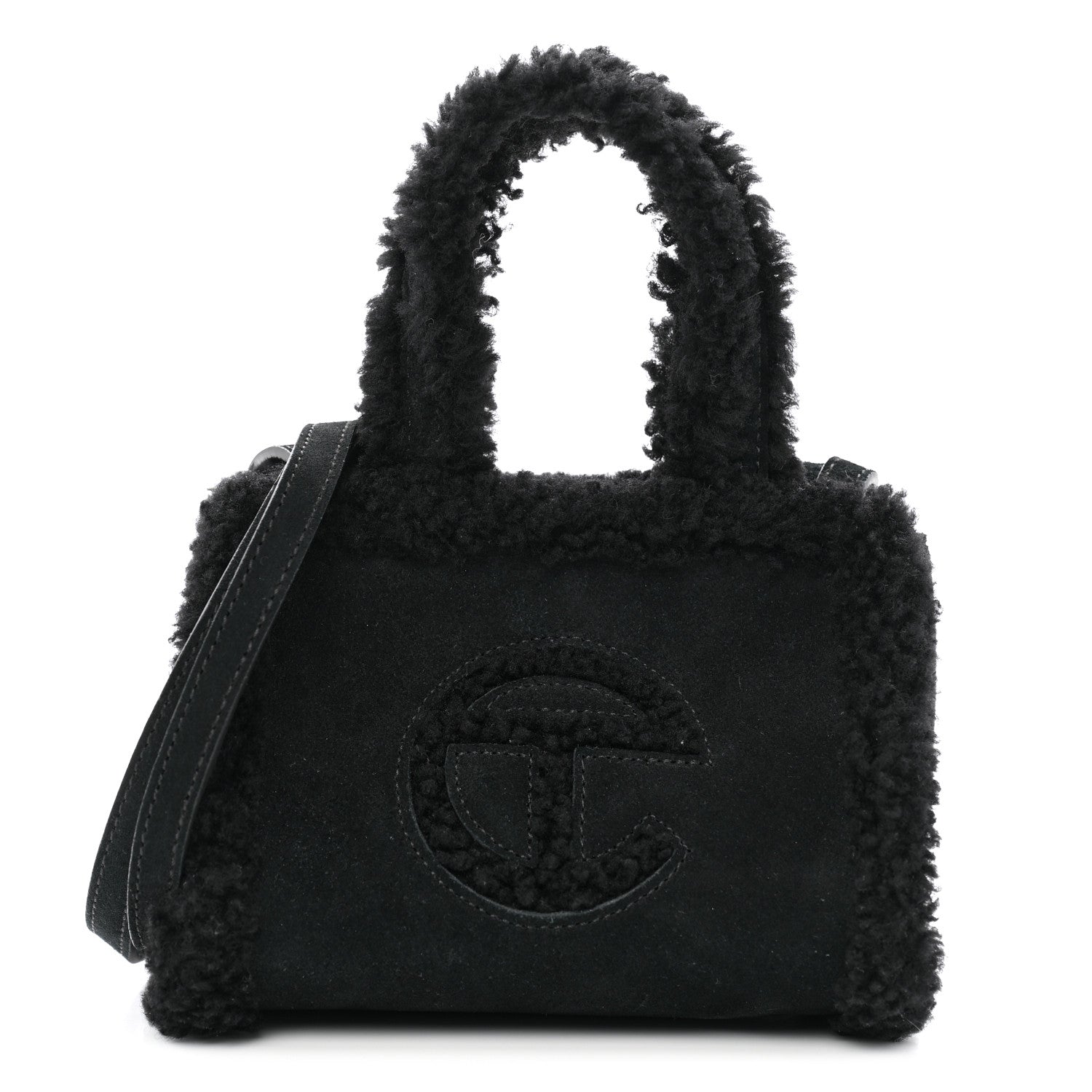 Telfar X UGG Suede Shearling Small Shopping Bag Black 1 of 11