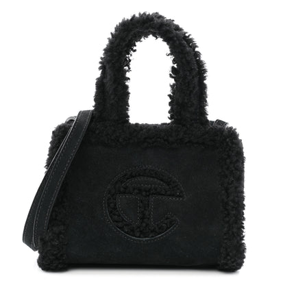 Telfar X UGG Suede Shearling Small Shopping Bag Black 1 of 11