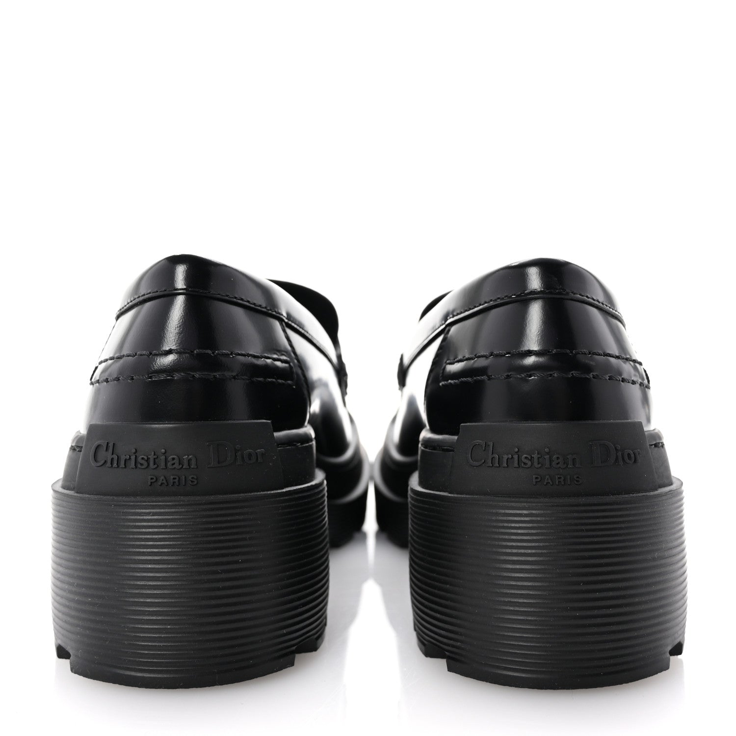 Christian Dior Brushed Calfskin Dior Code Lug Sole Platform 35mm Loafers 37.5 Black 6 of 10