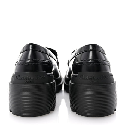 Christian Dior Brushed Calfskin Dior Code Lug Sole Platform 35mm Loafers 37.5 Black 6 of 10
