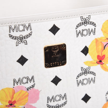 MCM Visetos Medium Anya Essential Floral Print Shopper Tote White 10 of 10