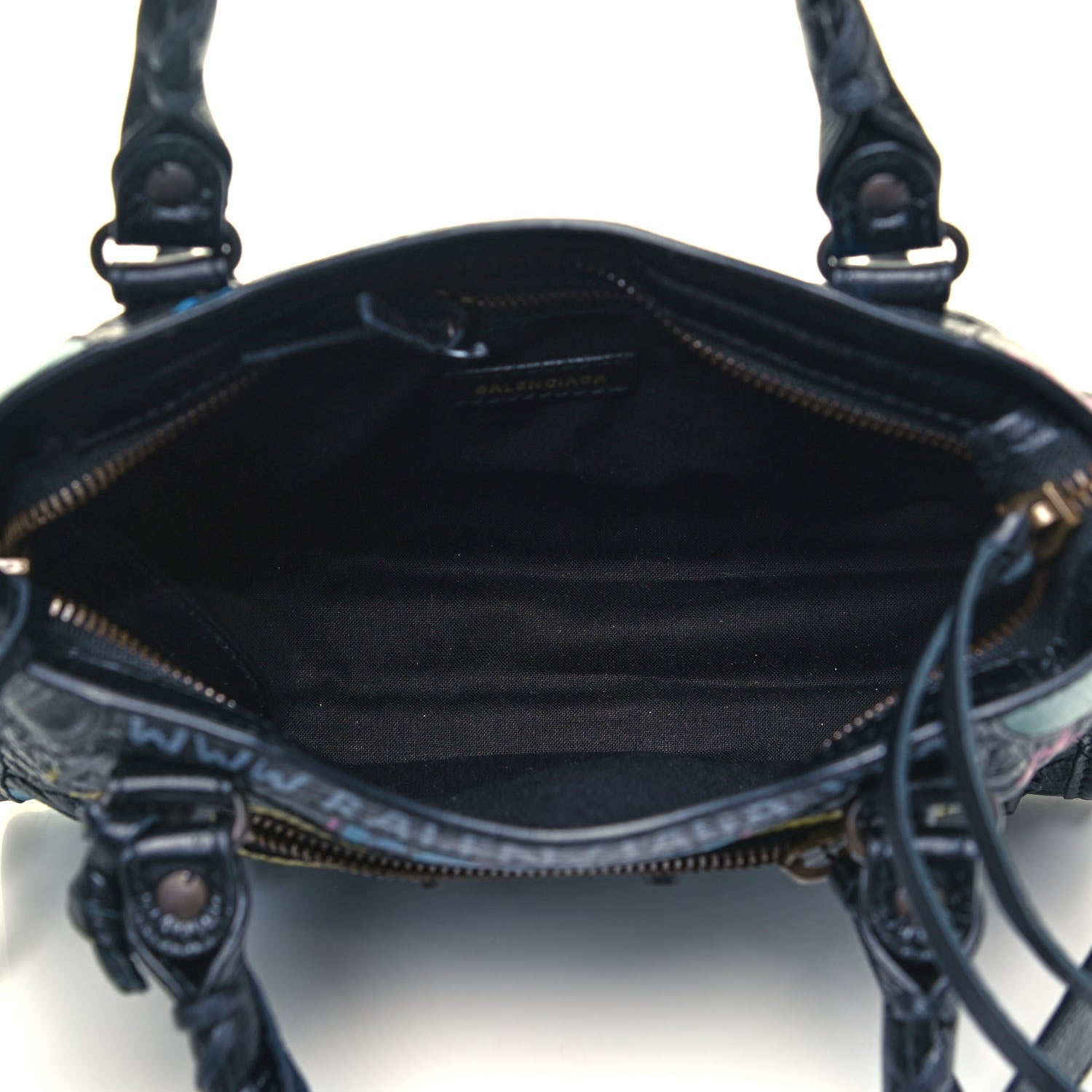 Balenciaga Agneau Arena Graffiti All Over Classic Hardware Mini City Black Multicolor 7 of 9