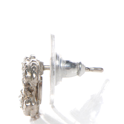 Chanel Crystal CC Earrings Silver 2 of 5