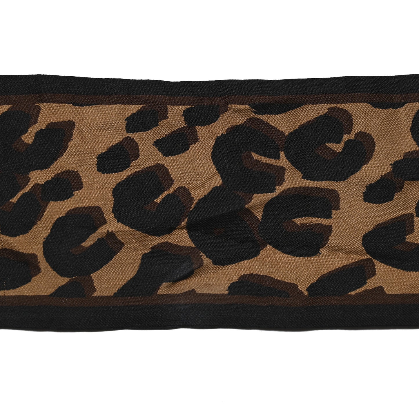 Silk Leopard Bandeau Scarf Marron