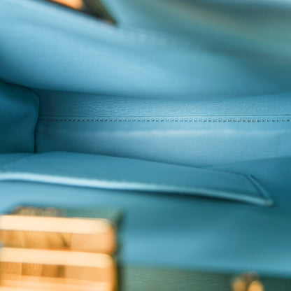 Fendi Nappa Lace Up Mini Peekaboo Iconic Satchel Turchese 5 of 10