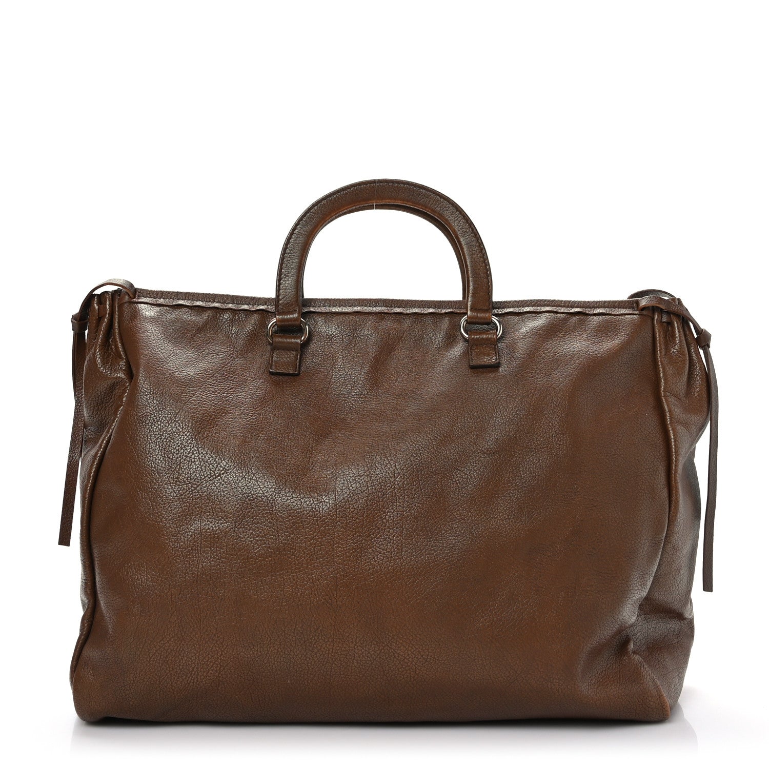 Prada Vitello Daino Top Handle Tote Brown 1 of 11