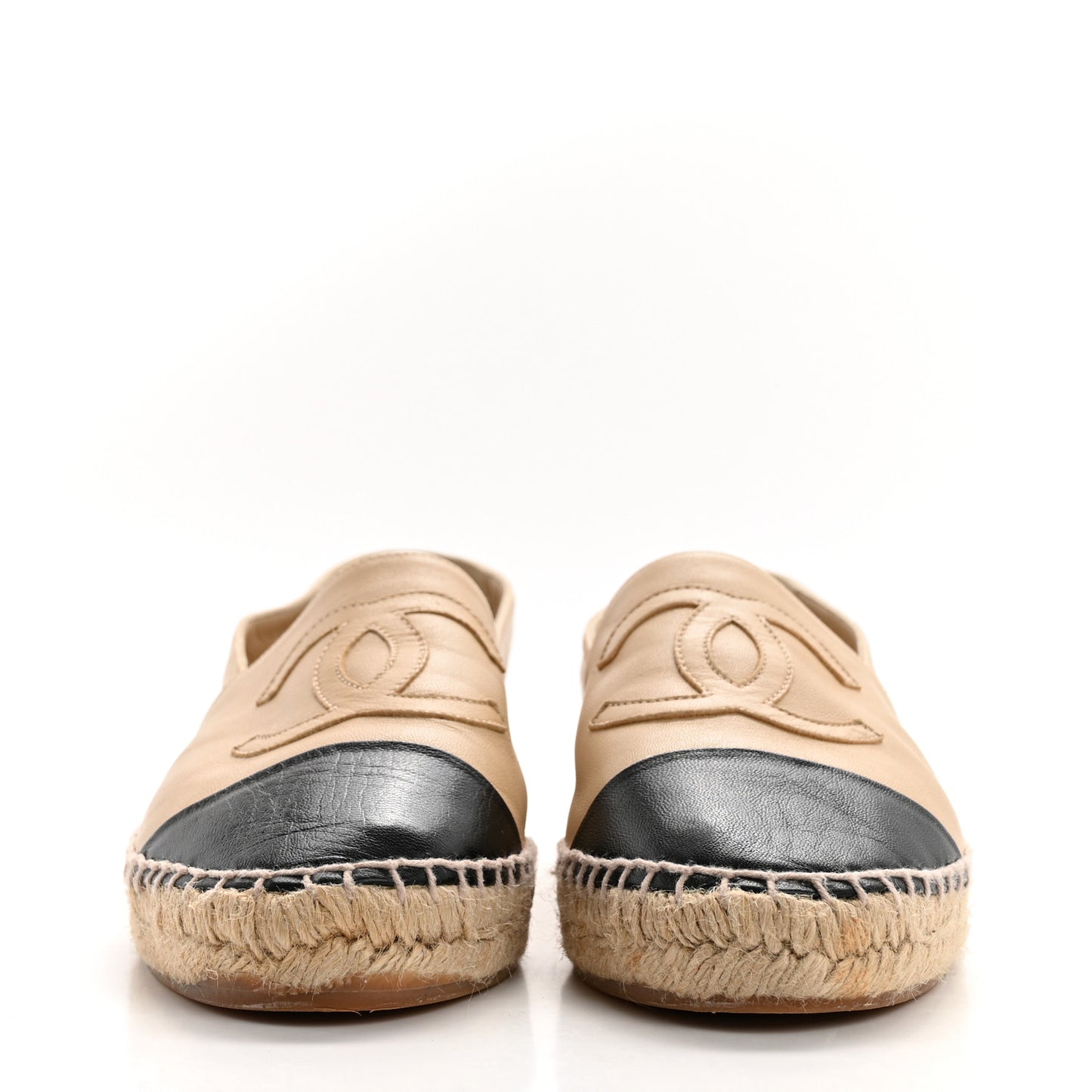Lambskin CC Espadrilles 39 Beige Black