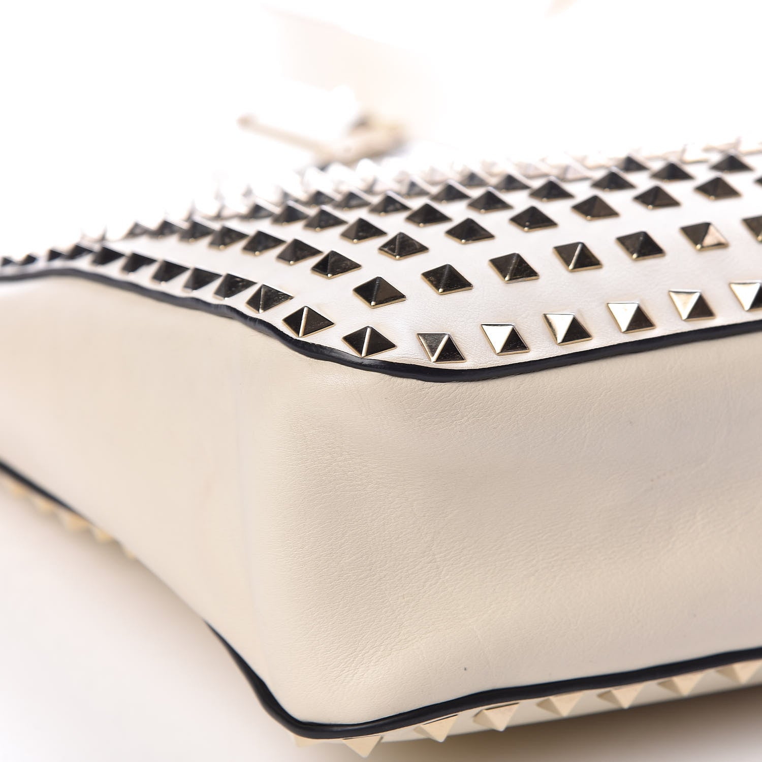 Valentino Garavani Vitello Large Rockstud All Over Flip-Lock Messenger Bag Light Ivory 11 of 12