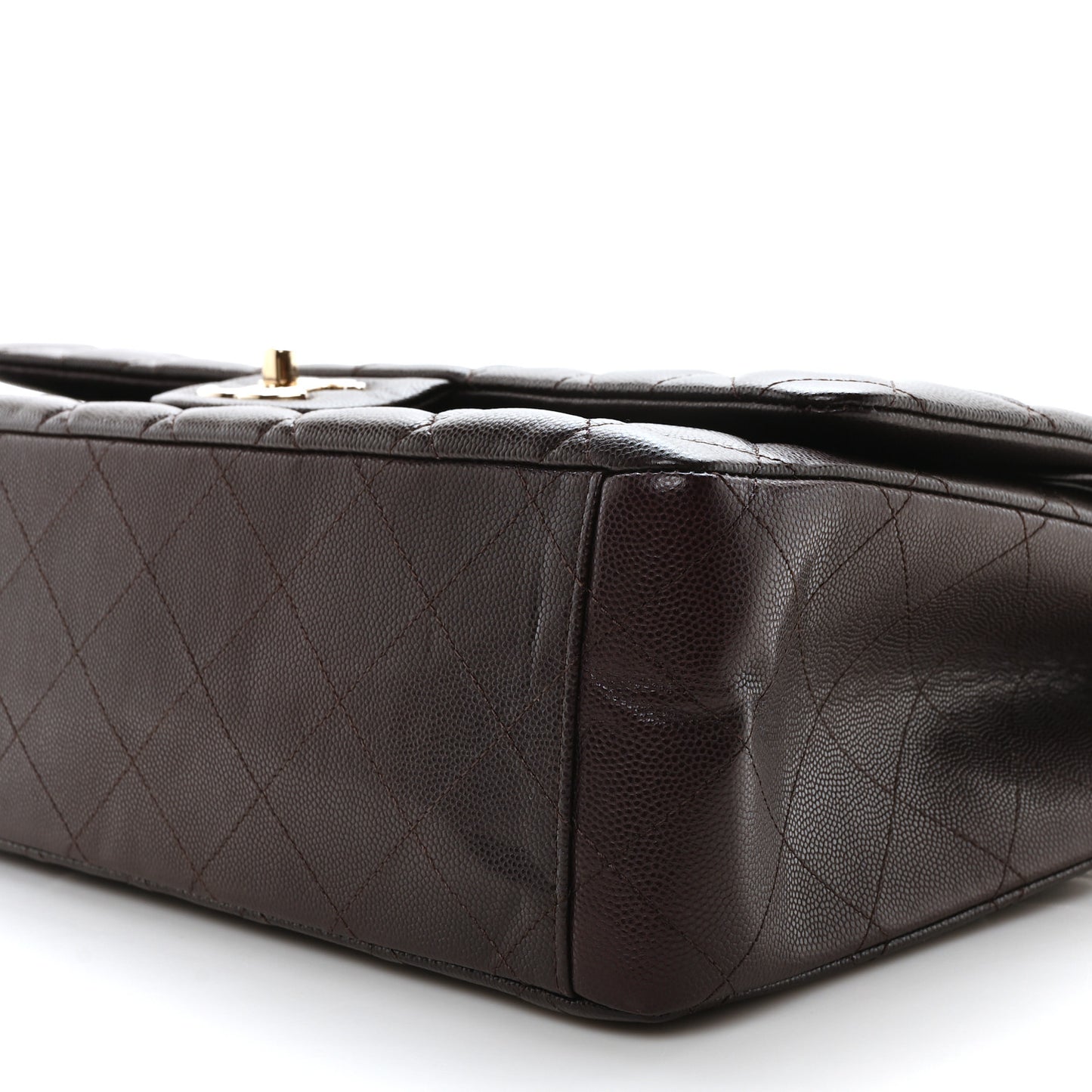 Caviar Quilted Maxi Double Flap Burgundy