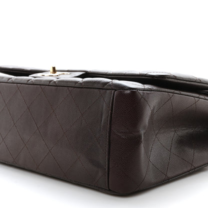 Chanel Caviar Quilted Maxi Double Flap Burgundy 10 of 10