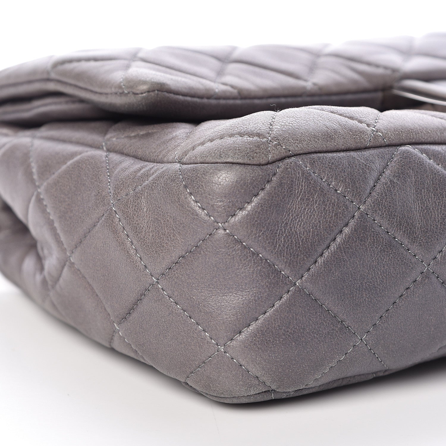 Chanel Lambskin Quilted Medium Double Flap Bijoux Chain Grey 9 of 20