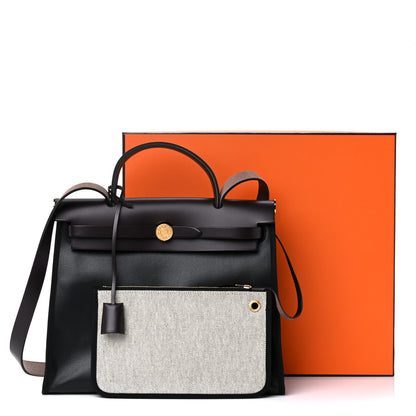 Hermes Toile H Berline Vache Hunter Herbag Zip PM 31 Black Ebene 9 of 9