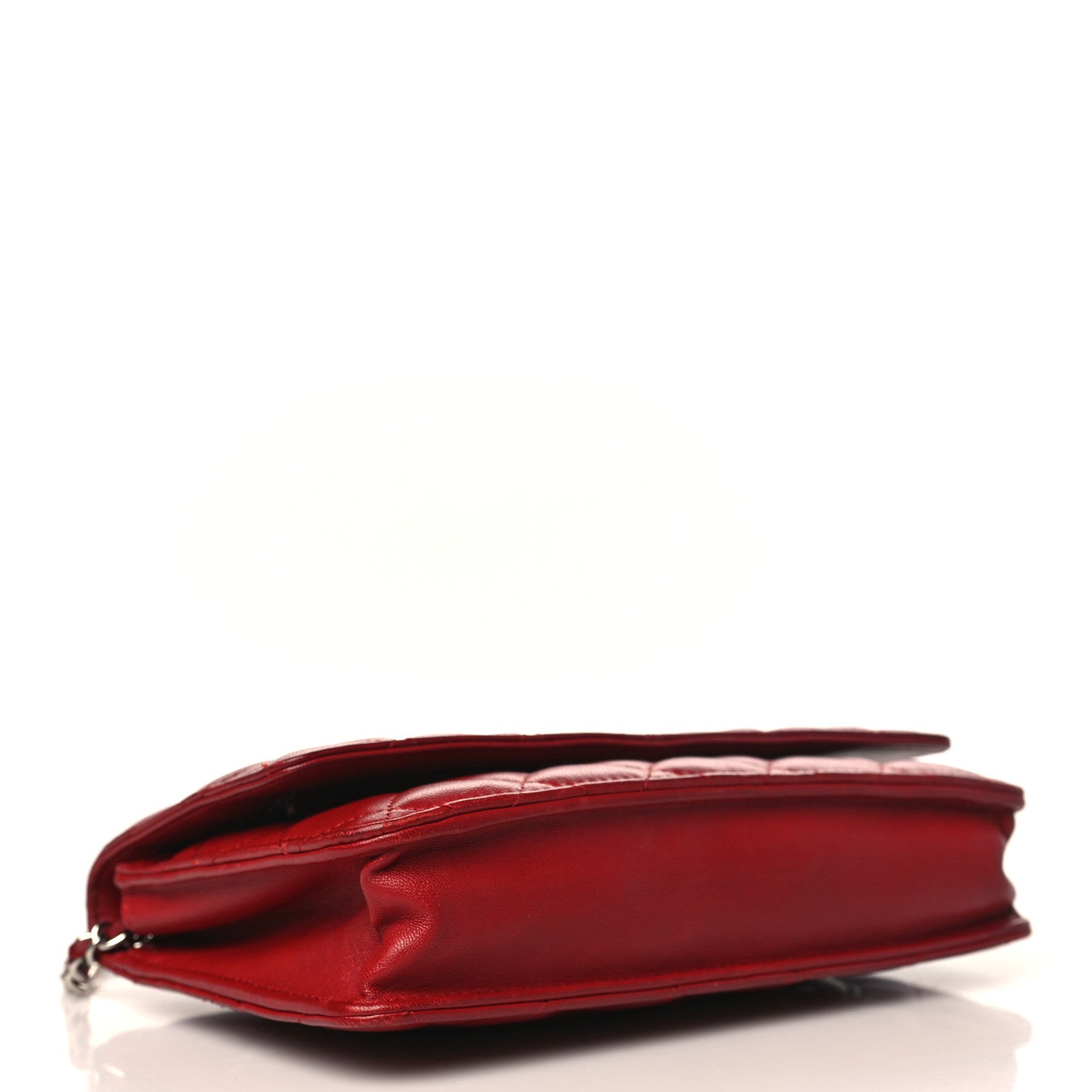 Chanel Lambskin Quilted Wallet On Chain WOC Red 4 of 11