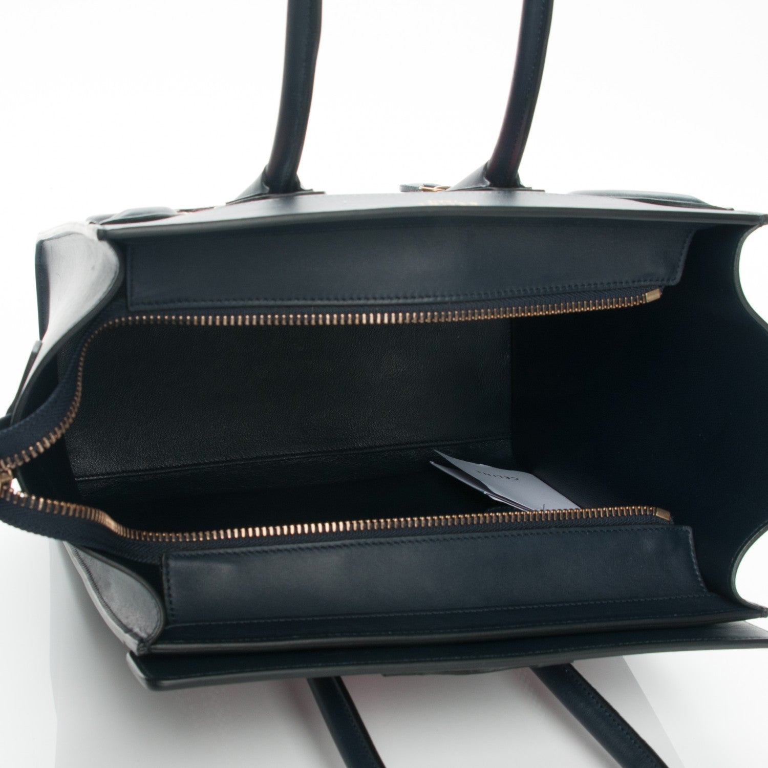 Celine Smooth Calfskin Textile Striped Micro Luggage Navy Blue 5 of 7