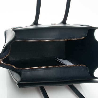 Celine Smooth Calfskin Textile Striped Micro Luggage Navy Blue 5 of 7