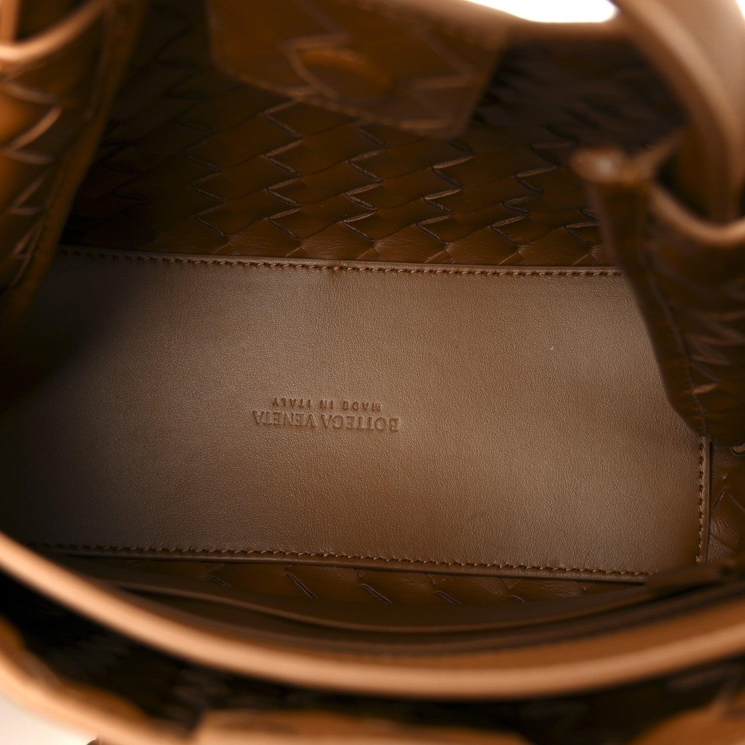 Bottega Veneta Suede Intrecciato Small Andiamo Shoulder Bag Amber 5 of 10
