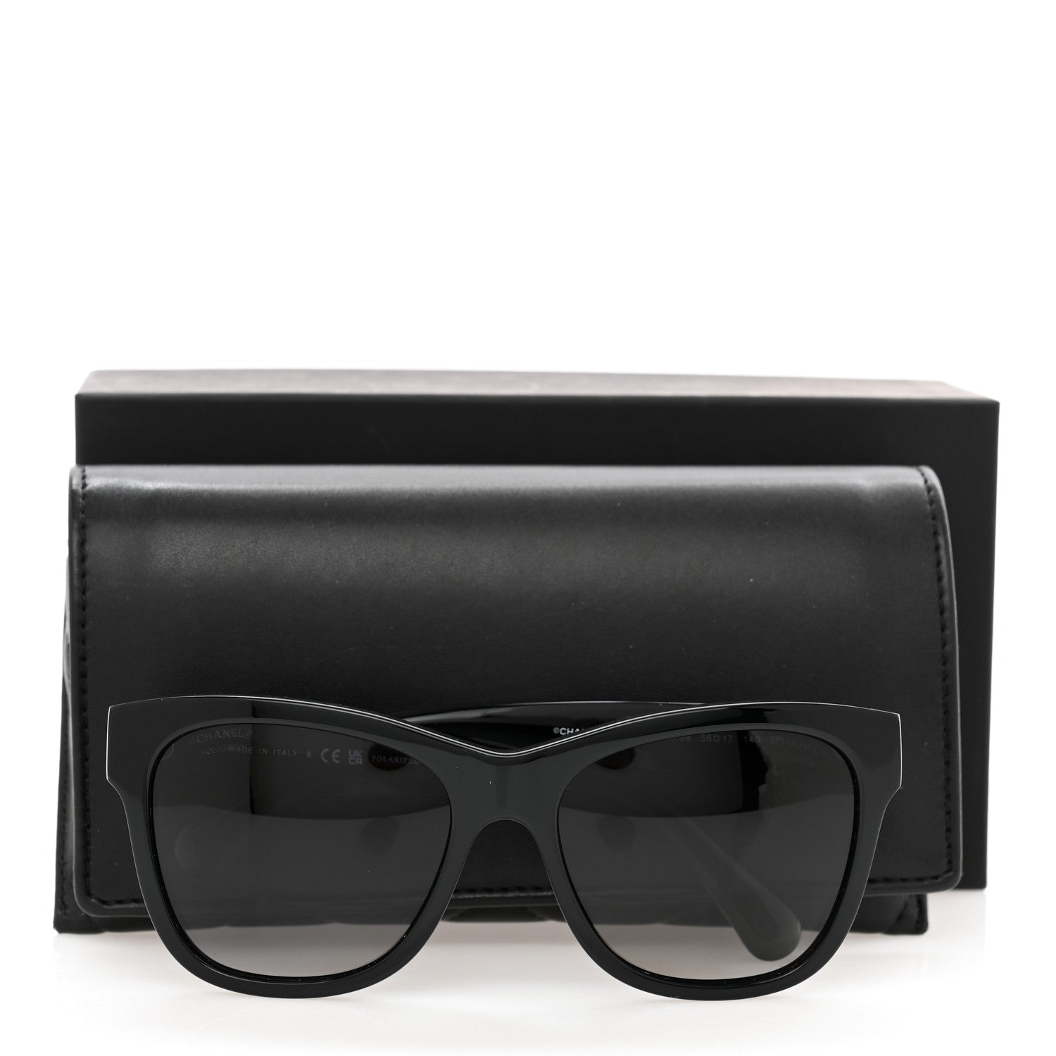 Chanel Acetate Polarized Square CC Sunglasses 5380 Black 8 of 8
