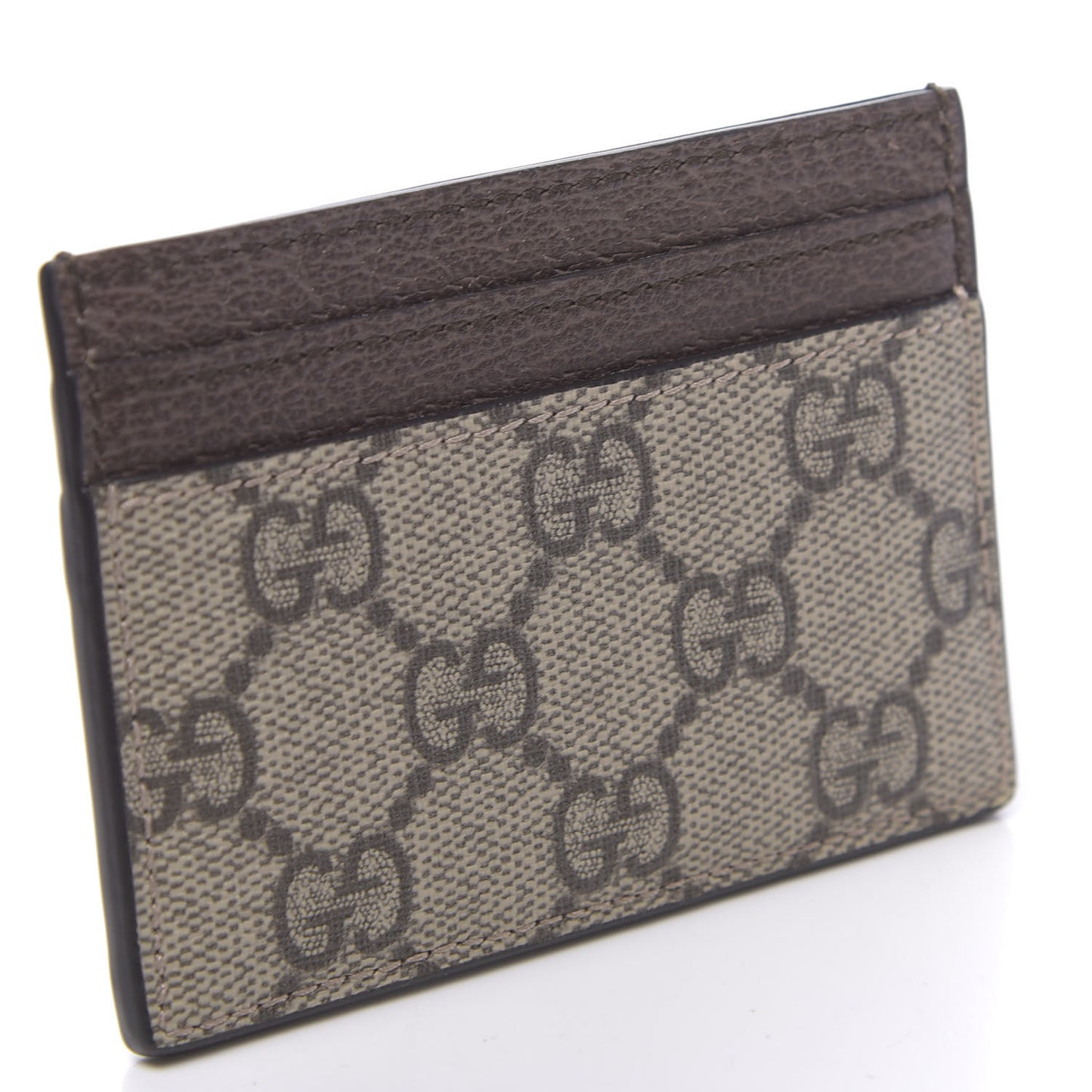 GG Supreme Monogram Ophidia Card Holder Brown