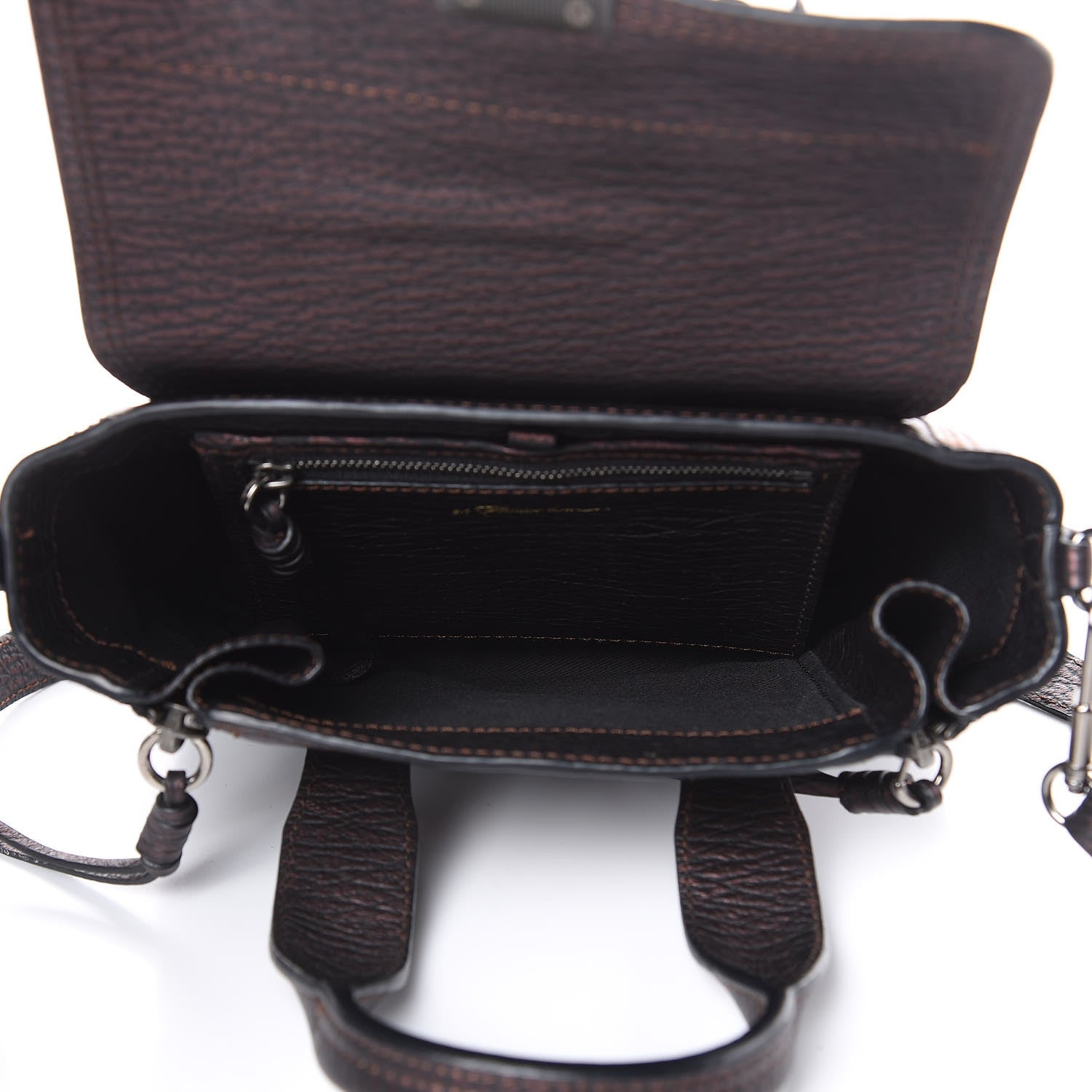 3.1 Phillip Lim 3.1 Metallic Textured Calfskin Mini Pashli Satchel Burgundy 5 of 9