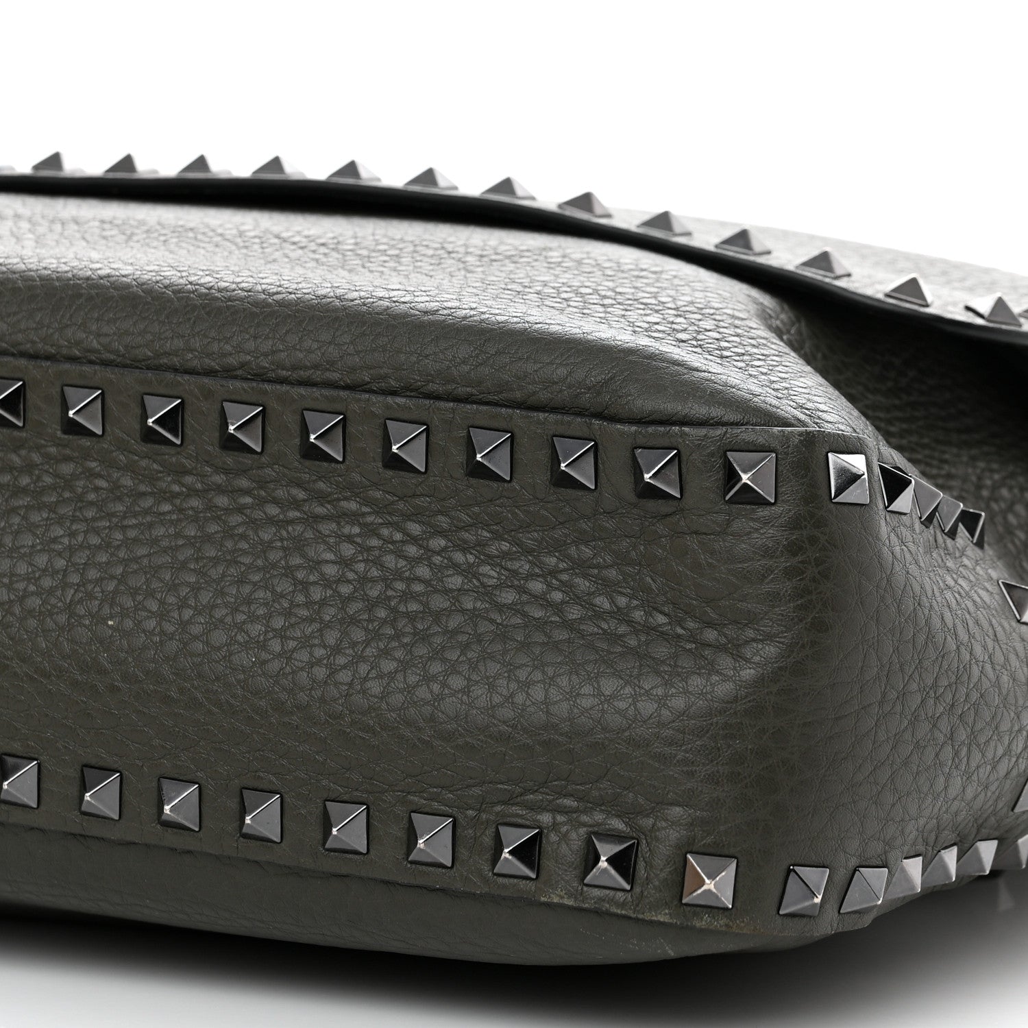 Valentino Garavani Pebbled Calfskin Rockstud Messenger Green 9 of 9