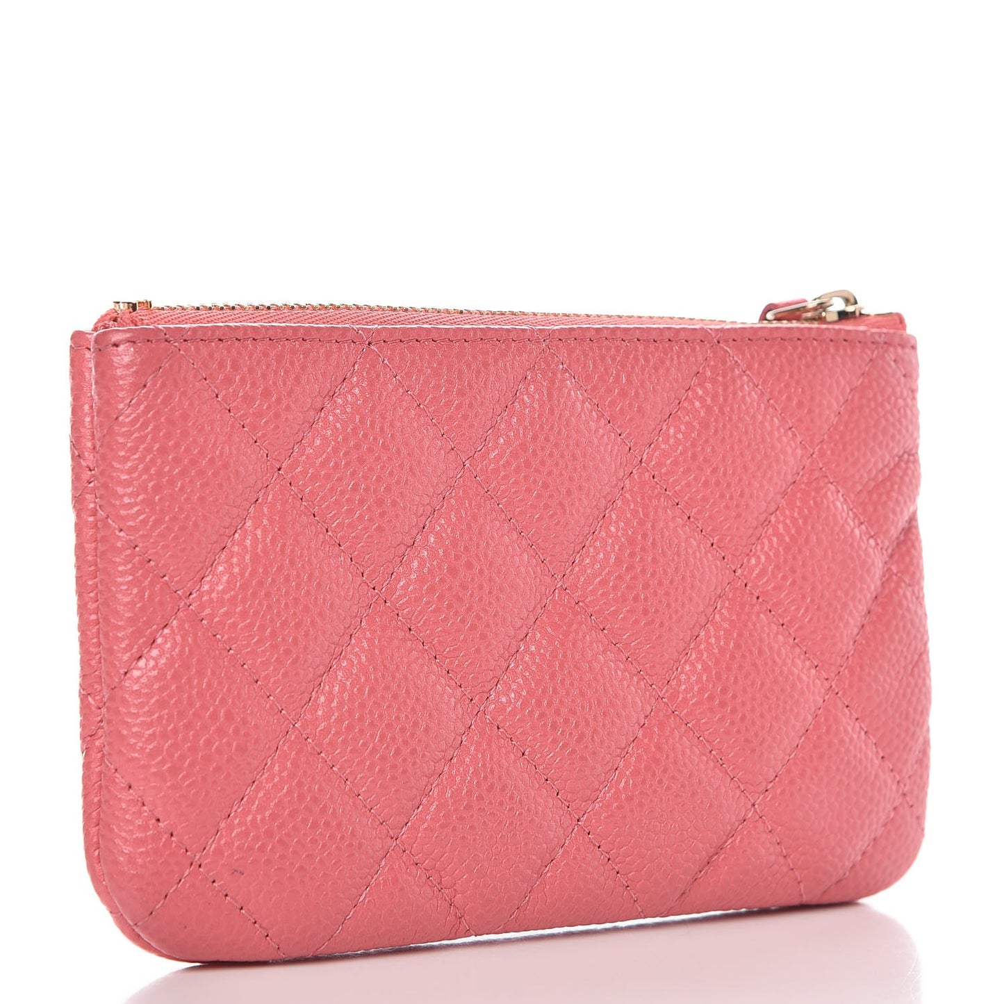 Caviar Quilted Small Cosmetic Case Pink