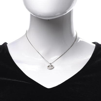Chopard 18K White Gold Pave Diamond Good Luck Charms Evil Eye Pendant Necklace 2 of 9
