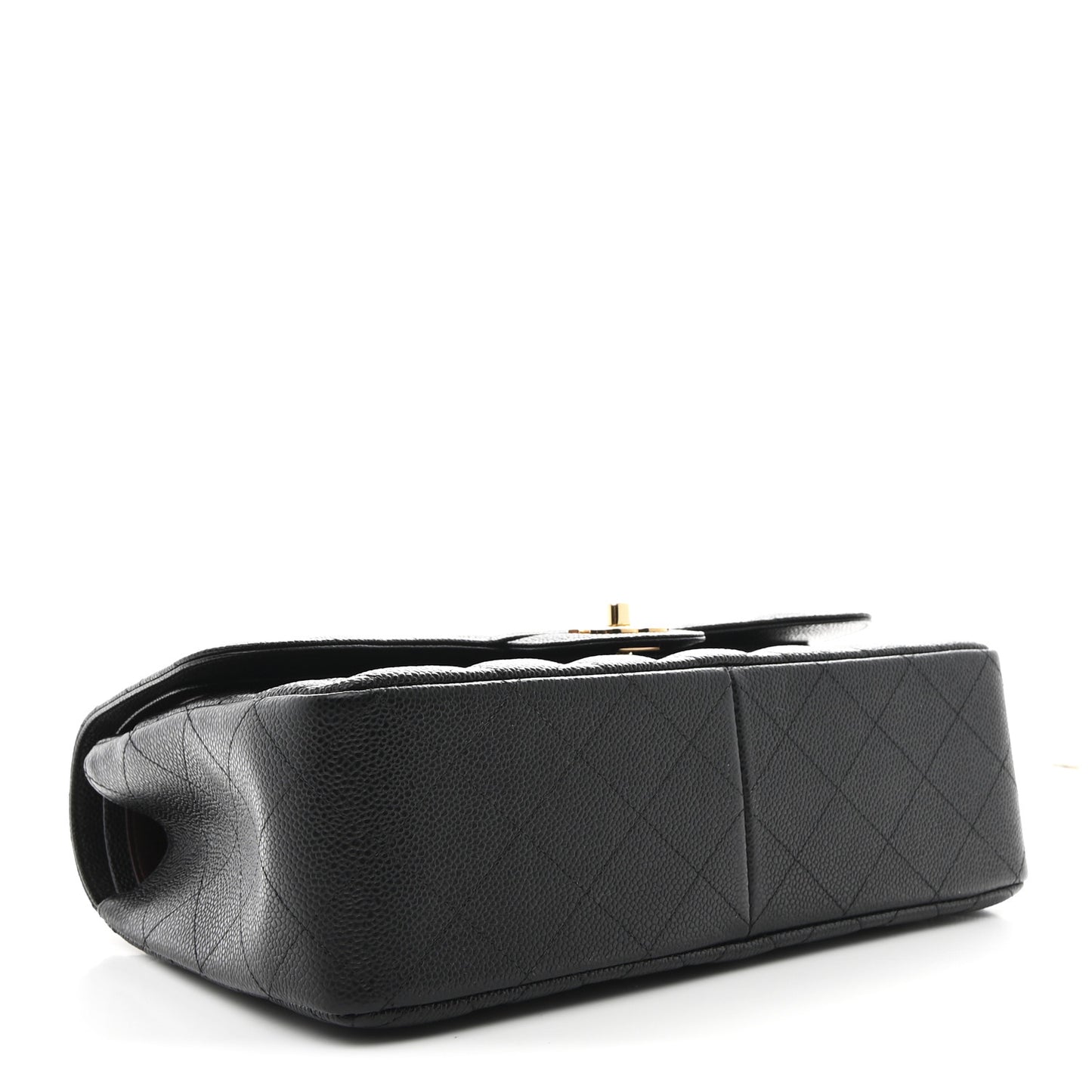 Caviar Quilted Jumbo Double Flap Black