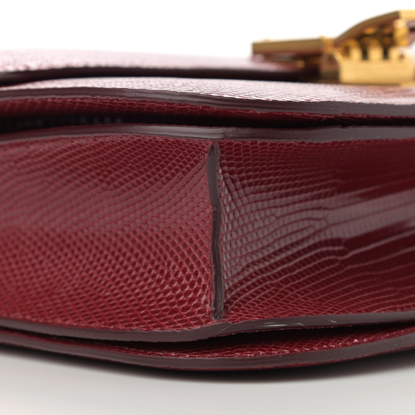 Lizard Medium Classic Box Flap Bag Ruby