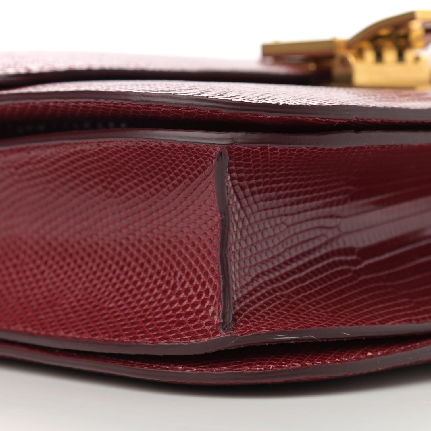 Celine Lizard Medium Classic Box Flap Bag Ruby 9 of 11