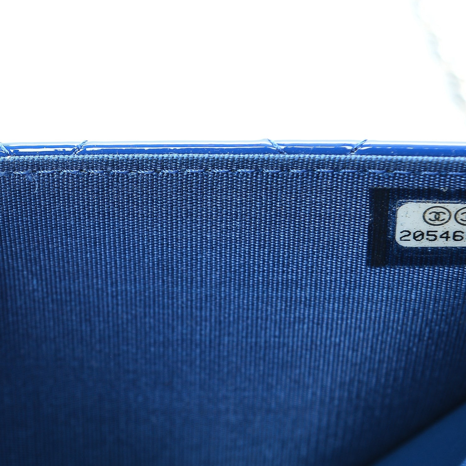 Chanel Patent Calfskin Quilted Boy Wallet On Chain WOC Dark Blue 8 of 9