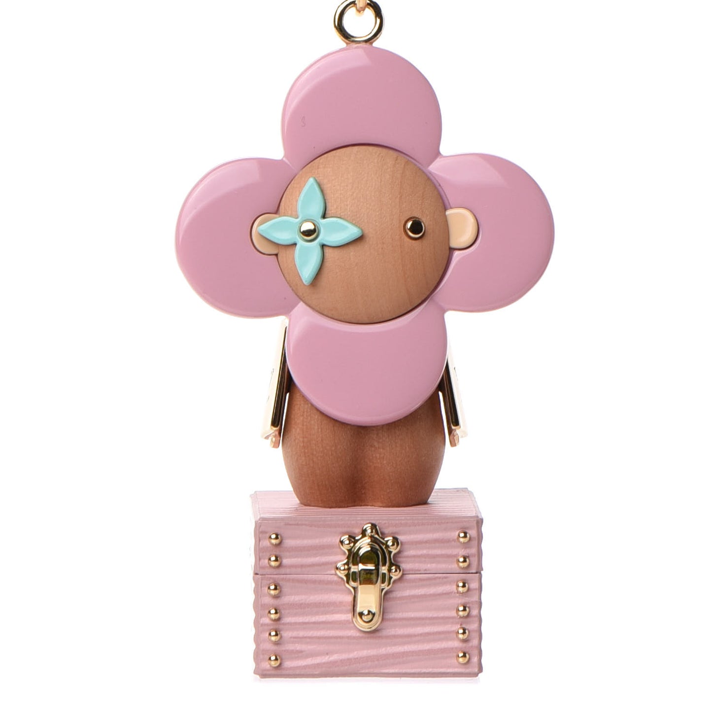 Resin Wood Vivienne Trunk Bag Charm Pink