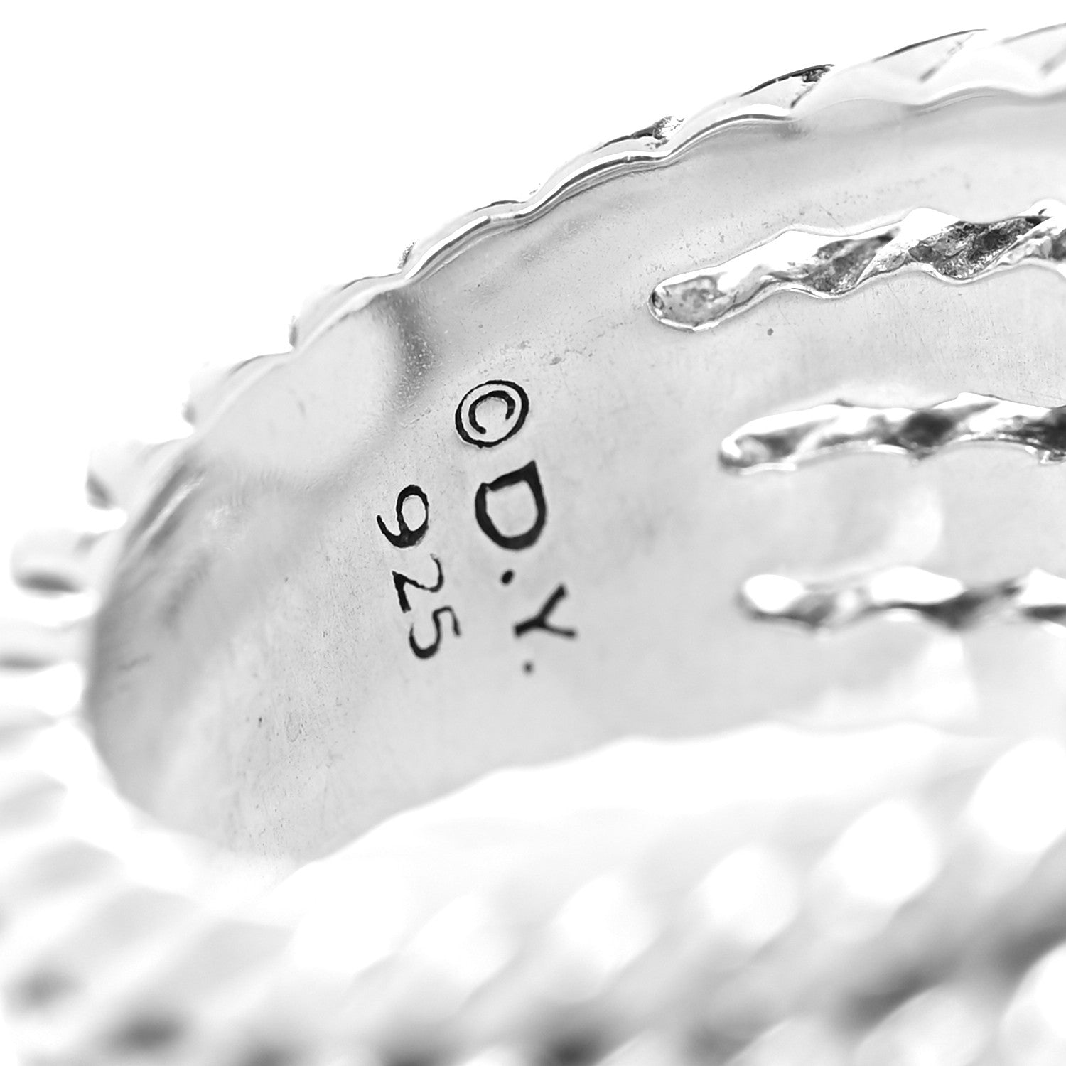 David Yurman Sterling Silver Diamond Moon Quartz 16mm Wheaton Ring 51 5.75 5 of 5